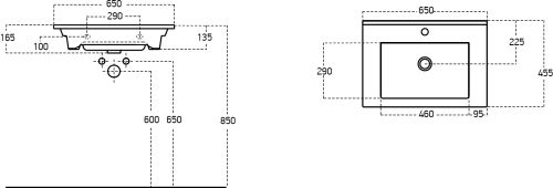 Мебельная раковина STWORKI Брамминг 65 9065-KL в Москве