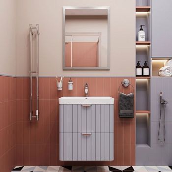 Мебель для ванной STWORKI Ларвик 60 серая матовая в #REGION_NAME_DECLINE_PP#